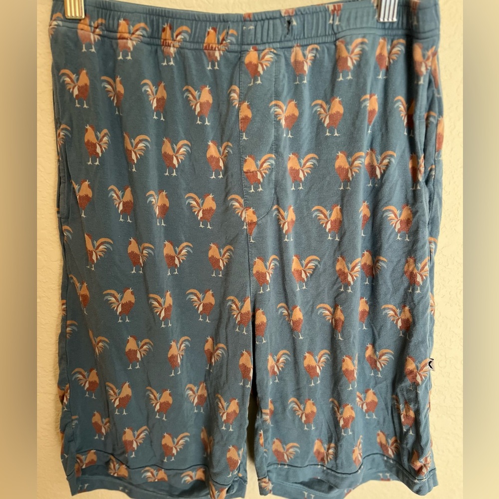 Little Sleepies Blue Rooster Print Men PJ Shorts